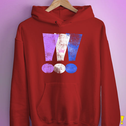 Drag Pride Grunge Exclamation Points Hoodie - Red